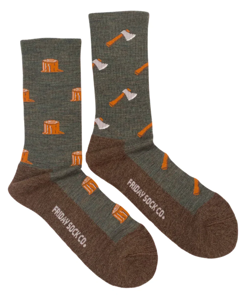 Friday Sock Co. Axe and Stump Merino Wool